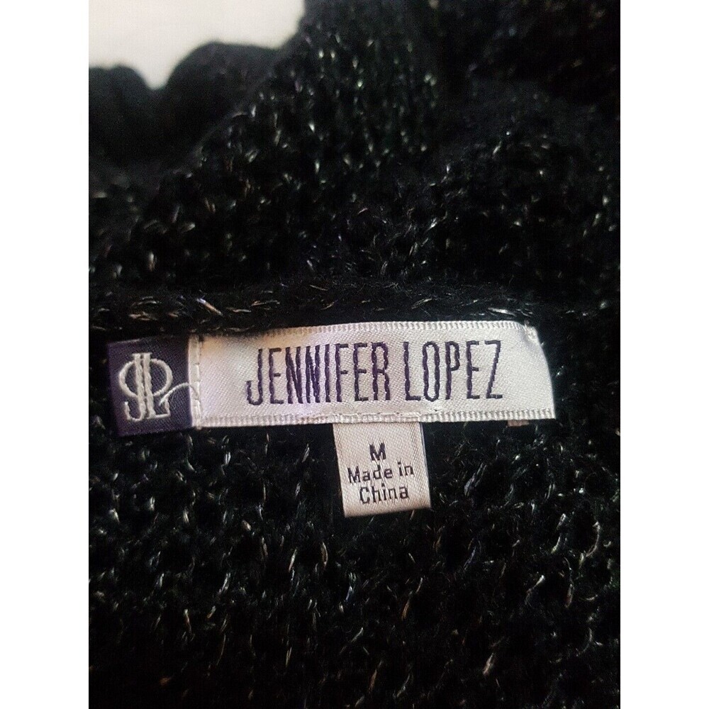 Jennifer Lopez Womens Sweater Size Medium Open Knit Beach Cover Up Edgy punk - Picture 9 of 15